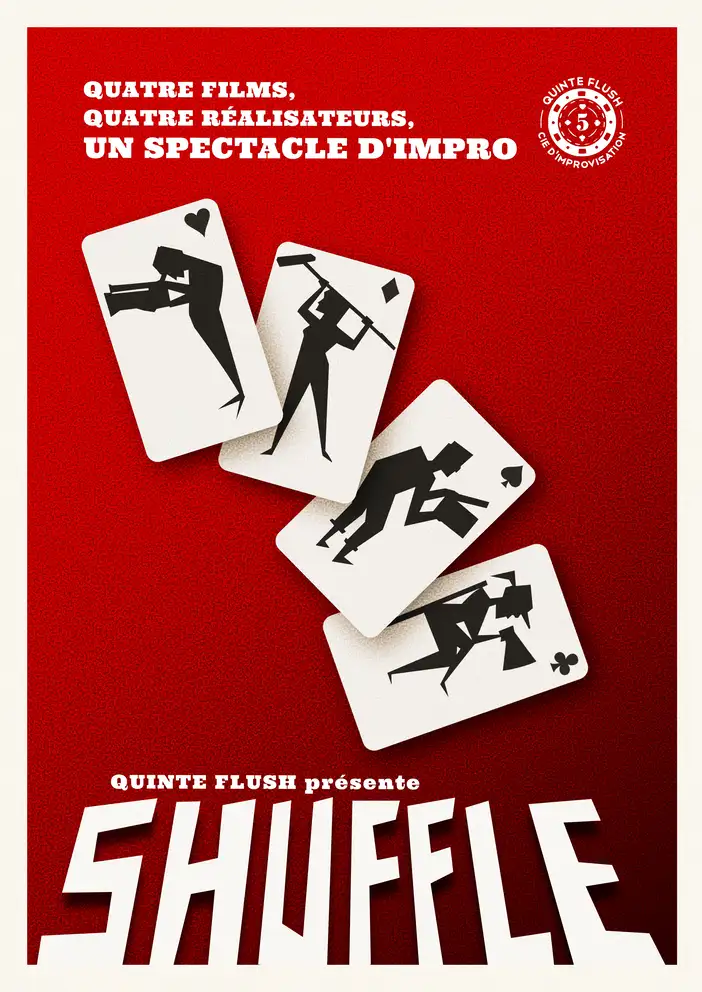 Shuffle poster: cards of people working in cinema