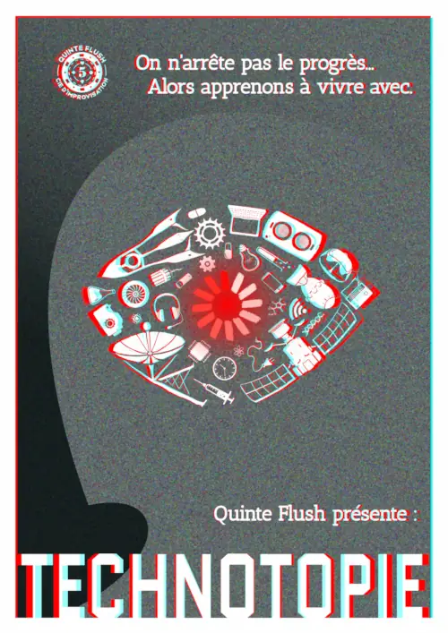 Technotopie poster: eye made of technology